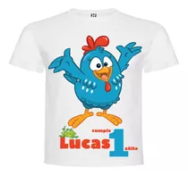 Polera Personalizada Gallina Pintadit Algodon Niño Cumpleaño