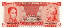 Billete 5 Bolívares 21 De Septiembre 1989 Serial G8