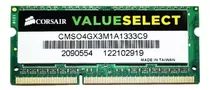 Memoria Ram Value Select Color Verde  4gb 1 Corsair Cmso4gx3m1a1333c9