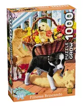 Quebra Cabeça Puzzle 1000 Peças Filhotes Brincando Grow