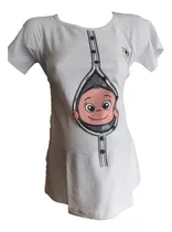 Playera Estampada Maternidad Premama Botón