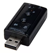 Placa De Som Usb 7.1 Canais Adaptador Audio Fone De Ouvido