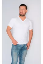 T-shirt Acanalada Cuello V Poliester65% - Algodon35% Unidad