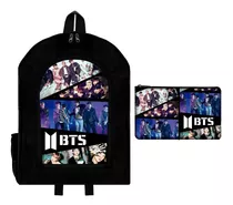 Combo Mochila Reforzada + Cartuchera Bts Kpop Collage