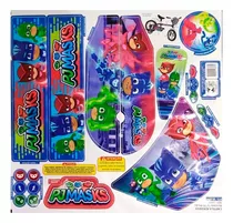 Cartela Adesiva Adesivo Aro 12 Pjmasks Bicicleta Bandeirante