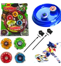 Kit 4 Beyblade Metal Led + Lançador + Arena Promoção