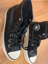 Zapatillas Bota Converse All Star Negras Cuero T35