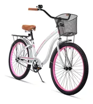 Bicicleta R24 Para Mujer Urbana Acapulco Plata Turbo Color Plateado Tamaño Del Cuadro S