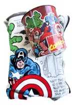 Kit Balde+manta Marvel Comics Vingadores Avengers Quadrinhos