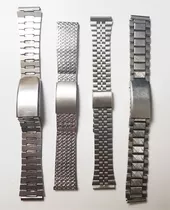 Lote 4 Mallas De Acero Para Reloj Tipo Seiko Citizen Casio