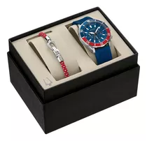 Reloj Bulova Original P/hombre Box Set Exclusivo Time Square Color De La Correa Azul Color Del Bisel Bicolor Rojo/azul Color Del Fondo Azul