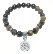 Pulsera Ojo De Tigre Budista Flor De La Vida Yoga Fortaleza