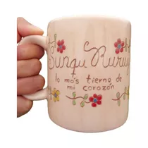 Taza Artesanal Pintada A Mano Frase Quechua Regalo Original