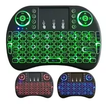 Mini Teclado Sem Fio Air Mouse Touch Tv Wireless Com Luz Cor Do Teclado Preto