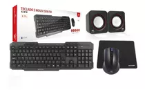 Kit Teclado E Mouse Sem Fio Caixa Som Usb + Mousepad Brinde