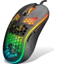 Mouse Gamer Usb 3.0 Led Rgb 6000 Dpi Para Jogos Profissional Cor Preto