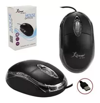 Mouse Optico Usb Classico Box Preto Knup Com Led 1200dpi