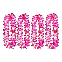 Collar De Flores Hawaianas Hula Leis, Guirnalda Artific...