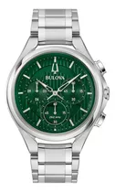 Relógio Bulova Curv Precisionist Masculino 96a297 Original Cor Da Correia Prateado Cor Do Bisel Prateado Cor Do Fundo Verde Esmeralda