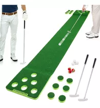 Golf Putting Green Mat 2 Putters 6 Pelota 1 Bolsa Pong