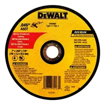 Disco Corte Metal Ultrafino Dewalt Plano 4 1/2 X 1mm