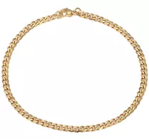 Pulsera Hombre Mujer Eslabon Acero Quirugico Dorado 0.3cm