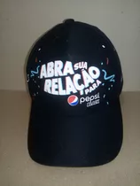 Boné Com Propaganda Abra Sua Relação Para Pepsi Black