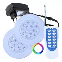 Kit 02pçs Luminárias Super Led Rgb 18w 12v 1/2 Ilumina 40m²