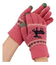 Guantes Lana Táctil Mujer Invierno Frio Miton