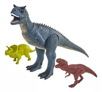 Dinossauro Rex Carnotauro Grande 38cm Articulado Vinil Top Cor Sortido