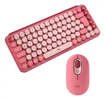 Kit Teclado Mecanico Y Mouse Logitech Pop Keys Heartbreaker Color Del Teclado Rosa