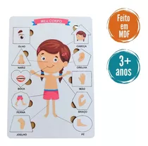 Brinquedo Educativo Jogo Tabuleiro Partes Do Corpo Menina