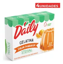 Gelatina En Polvo Sabor Naranja Daily - Pack 4 Unidades