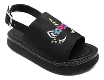 Sandalias Plataforma Nena Faja Unicornio Tira Hebilla 20-26