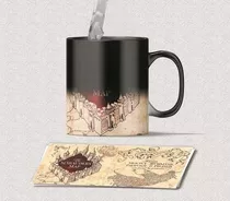 Caneca Xícara Mágica Porcelana Harry Potter Mapa Do Maroto