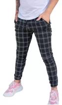 Pantalon Jogger Hombre Cuadrillé Gales Chupin Premium