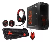  Gabinete Kit Gamer Noganet Ar-2  5 En 1(tec+mo+par+au) Color Negro