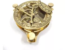 Reloj De Sol Nauticalmart, Metal De Latón, Dorado, Compacto