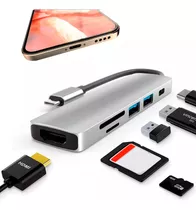 Adaptador Usb C Hub Para Celular Samsung iPhone Hdmi 4k 