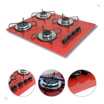 Fogão Cooktop Gás 4 Bocas Ultra Chama 127v/220v Vermelho