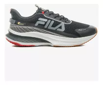 Zapatillas Fila Running Progress Color Black/graphite/red - Adulto 40 Ar