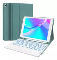 Funda Con Teclado Para iPad 10.2 9/8/7 Generacion (verde)