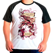Camiseta Plus Raglan Game Of Thrones Fire And Blood