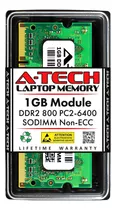 A-tech Memoria Ram 1gb Ddr2 800mhz (pc2-6400) 1.8v Cl6 200p.