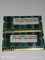 Memória Ddr2 De Notebook 4 Gb - 2x2gb - Pc2-6400s Transcend