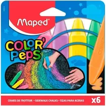 Giz De Chão Grande Color Peps C/ 6 Cores Maped Cor Colorido