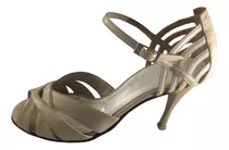 Zapato De Baile Tango Salsa Fiesta Piel-nude Flex 7,5 Cm