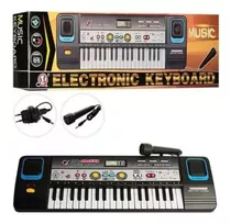 Brinquedo Teclado Piano C/ Microfone Fonte 37 Teclas Bivolt