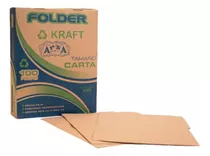 Folder Apsa L16-p Tamaño Carta 1/2 Ceja Kraft Con 100 Piezas