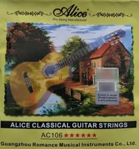 Set De Cuerdas Alice Para Guitarra Clásica Ac106 (6 Cuerdas)